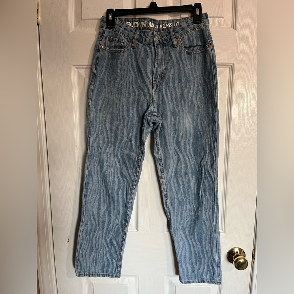 zebra print jeans